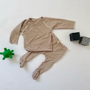 Quincy Mae Striped Brown Set
